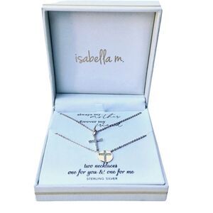Isabella Sterling Silver Mother Daughter Necklace